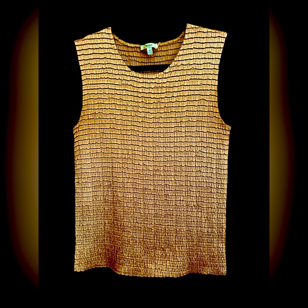 NICOLA Bronze Shell Top with Textured Design.  Size Medium